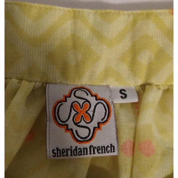 Sheridan French Blouse Small Yellow Boho Peasant Gypsy Balloon Sleeves Top - Picture 3 of 6